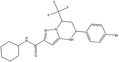 5-(4-bromophenyl)-N-cyclohexyl-7-(trifluoromethyl)-4,5,6,7-tetrahydropyrazolo[1,5-a]pyrimidine-2-carboxamide Struktur