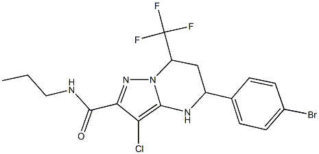 5-(4-bromophenyl)-3-chloro-N-propyl-7-(trifluoromethyl)-4,5,6,7-tetrahydropyrazolo[1,5-a]pyrimidine-2-carboxamide Struktur