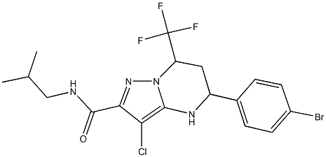 5-(4-bromophenyl)-3-chloro-N-isobutyl-7-(trifluoromethyl)-4,5,6,7-tetrahydropyrazolo[1,5-a]pyrimidine-2-carboxamide Struktur