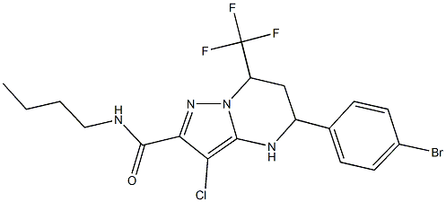 5-(4-bromophenyl)-N-butyl-3-chloro-7-(trifluoromethyl)-4,5,6,7-tetrahydropyrazolo[1,5-a]pyrimidine-2-carboxamide Struktur