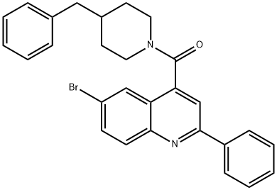 4-[(4-benzyl-1-piperidinyl)carbonyl]-6-bromo-2-phenylquinoline Struktur