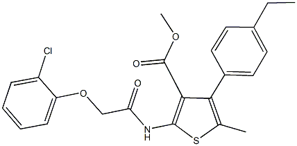 methyl 2-{[(2-chlorophenoxy)acetyl]amino}-4-(4-ethylphenyl)-5-methyl-3-thiophenecarboxylate Struktur