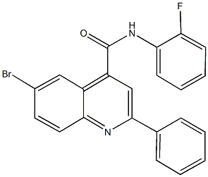 6-bromo-N-(2-fluorophenyl)-2-phenyl-4-quinolinecarboxamide Struktur