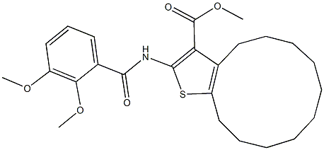 methyl 2-[(2,3-dimethoxybenzoyl)amino]-4,5,6,7,8,9,10,11,12,13-decahydrocyclododeca[b]thiophene-3-carboxylate Struktur