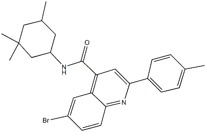 6-bromo-2-(4-methylphenyl)-N-(3,3,5-trimethylcyclohexyl)-4-quinolinecarboxamide Struktur