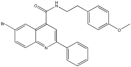 6-bromo-N-[2-(4-methoxyphenyl)ethyl]-2-phenyl-4-quinolinecarboxamide Struktur