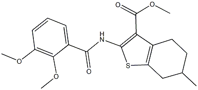 methyl 2-[(2,3-dimethoxybenzoyl)amino]-6-methyl-4,5,6,7-tetrahydro-1-benzothiophene-3-carboxylate Struktur