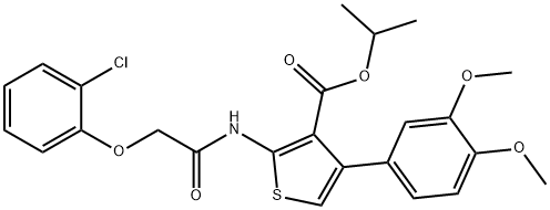 isopropyl 2-{[(2-chlorophenoxy)acetyl]amino}-4-(3,4-dimethoxyphenyl)-3-thiophenecarboxylate Struktur