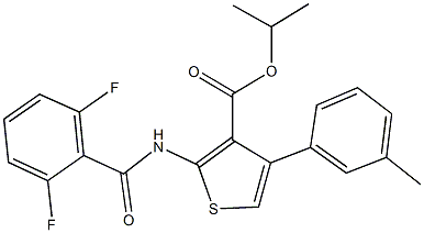 isopropyl 2-[(2,6-difluorobenzoyl)amino]-4-(3-methylphenyl)-3-thiophenecarboxylate Struktur