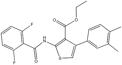 ethyl 2-[(2,6-difluorobenzoyl)amino]-4-(3,4-dimethylphenyl)-3-thiophenecarboxylate Struktur