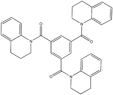 1-[3,5-bis(3,4-dihydro-1(2H)-quinolinylcarbonyl)benzoyl]-1,2,3,4-tetrahydroquinoline Struktur