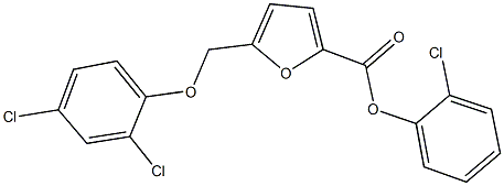 2-chlorophenyl 5-[(2,4-dichlorophenoxy)methyl]-2-furoate Struktur