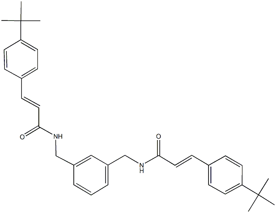 3-(4-tert-butylphenyl)-N-[3-({[3-(4-tert-butylphenyl)acryloyl]amino}methyl)benzyl]acrylamide Struktur