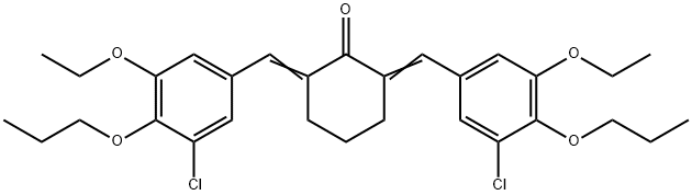 2,6-bis(3-chloro-5-ethoxy-4-propoxybenzylidene)cyclohexanone Struktur