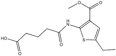 5-{[5-ethyl-3-(methoxycarbonyl)thien-2-yl]amino}-5-oxopentanoic acid Struktur