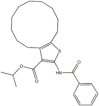 isopropyl 2-(benzoylamino)-4,5,6,7,8,9,10,11,12,13-decahydrocyclododeca[b]thiophene-3-carboxylate Struktur