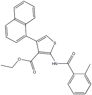 ethyl 2-[(2-methylbenzoyl)amino]-4-(1-naphthyl)-3-thiophenecarboxylate Struktur