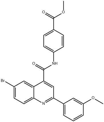 methyl 4-({[6-bromo-2-(3-methoxyphenyl)-4-quinolinyl]carbonyl}amino)benzoate Struktur