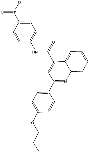 N-{4-nitrophenyl}-2-(4-propoxyphenyl)-4-quinolinecarboxamide Struktur