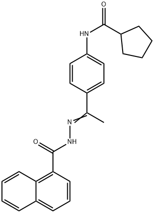 N-{4-[N-(1-naphthoyl)ethanehydrazonoyl]phenyl}cyclopentanecarboxamide Struktur