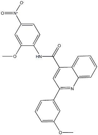 N-{4-nitro-2-methoxyphenyl}-2-(3-methoxyphenyl)-4-quinolinecarboxamide Struktur