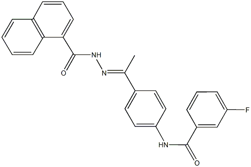 3-fluoro-N-{4-[N-(1-naphthoyl)ethanehydrazonoyl]phenyl}benzamide Struktur