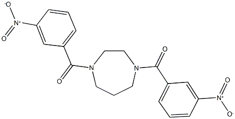 1,4-bis{3-nitrobenzoyl}-1,4-diazepane Struktur