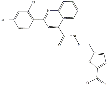 2-(2,4-dichlorophenyl)-N'-({5-nitro-2-furyl}methylene)-4-quinolinecarbohydrazide Struktur