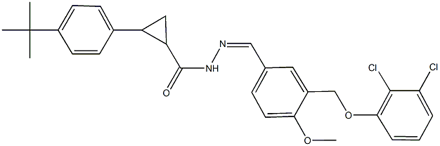 2-(4-tert-butylphenyl)-N'-{3-[(2,3-dichlorophenoxy)methyl]-4-methoxybenzylidene}cyclopropanecarbohydrazide Struktur