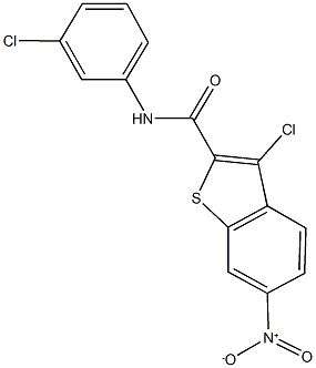 3-chloro-N-(3-chlorophenyl)-6-nitro-1-benzothiophene-2-carboxamide Struktur