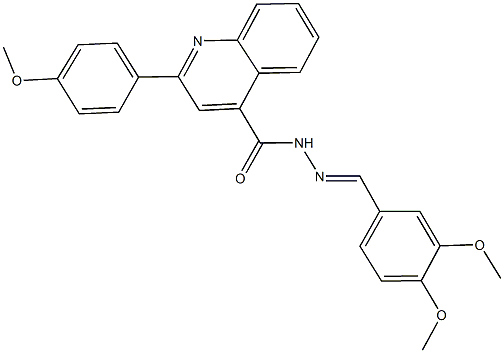 N'-(3,4-dimethoxybenzylidene)-2-(4-methoxyphenyl)-4-quinolinecarbohydrazide Struktur