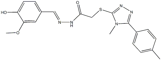 N'-(4-hydroxy-3-methoxybenzylidene)-2-{[4-methyl-5-(4-methylphenyl)-4H-1,2,4-triazol-3-yl]sulfanyl}acetohydrazide Struktur