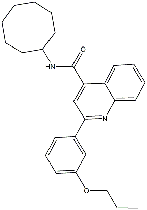 N-cyclooctyl-2-(3-propoxyphenyl)quinoline-4-carboxamide Struktur