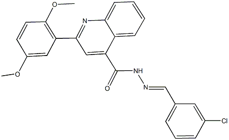 N'-(3-chlorobenzylidene)-2-(2,5-dimethoxyphenyl)-4-quinolinecarbohydrazide Struktur