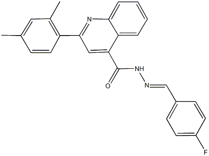 2-(2,4-dimethylphenyl)-N'-(4-fluorobenzylidene)-4-quinolinecarbohydrazide Struktur