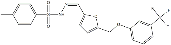 4-methyl-N'-[(5-{[3-(trifluoromethyl)phenoxy]methyl}-2-furyl)methylene]benzenesulfonohydrazide Struktur