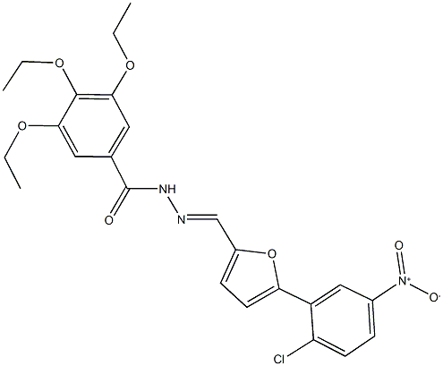 N'-[(5-{2-chloro-5-nitrophenyl}-2-furyl)methylene]-3,4,5-triethoxybenzohydrazide Struktur