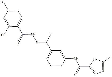 N-{3-[N-(2,4-dichlorobenzoyl)ethanehydrazonoyl]phenyl}-5-methyl-2-thiophenecarboxamide Struktur