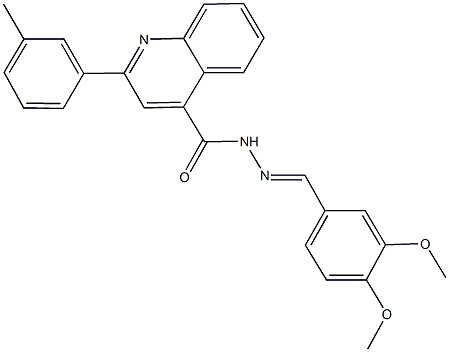 N'-(3,4-dimethoxybenzylidene)-2-(3-methylphenyl)-4-quinolinecarbohydrazide Struktur