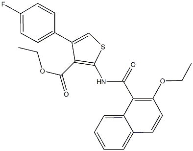 ethyl 2-[(2-ethoxy-1-naphthoyl)amino]-4-(4-fluorophenyl)thiophene-3-carboxylate Struktur