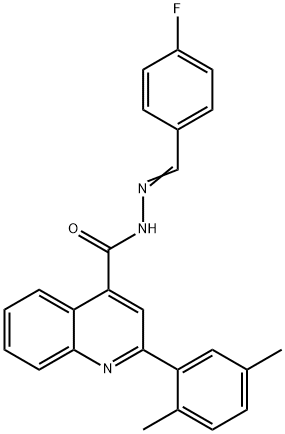 2-(2,5-dimethylphenyl)-N'-(4-fluorobenzylidene)-4-quinolinecarbohydrazide Struktur