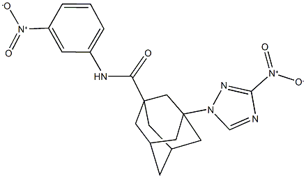 N-{3-nitrophenyl}-3-{3-nitro-1H-1,2,4-triazol-1-yl}-1-adamantanecarboxamide Struktur