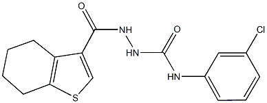 N-(3-chlorophenyl)-2-(4,5,6,7-tetrahydro-1-benzothien-3-ylcarbonyl)hydrazinecarboxamide Struktur