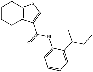 N-(2-sec-butylphenyl)-4,5,6,7-tetrahydro-1-benzothiophene-3-carboxamide Struktur