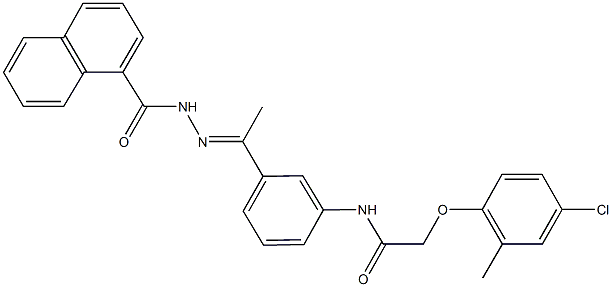 2-(4-chloro-2-methylphenoxy)-N-{3-[N-(1-naphthoyl)ethanehydrazonoyl]phenyl}acetamide Struktur