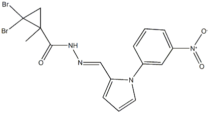 2,2-dibromo-N'-[(1-{3-nitrophenyl}-1H-pyrrol-2-yl)methylene]-1-methylcyclopropanecarbohydrazide Struktur