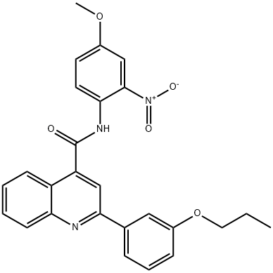 N-{2-nitro-4-methoxyphenyl}-2-(3-propoxyphenyl)quinoline-4-carboxamide Struktur