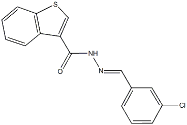 N'-(3-chlorobenzylidene)-1-benzothiophene-3-carbohydrazide Struktur