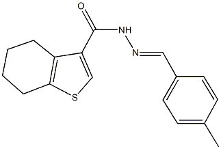 N'-(4-methylbenzylidene)-4,5,6,7-tetrahydro-1-benzothiophene-3-carbohydrazide Struktur