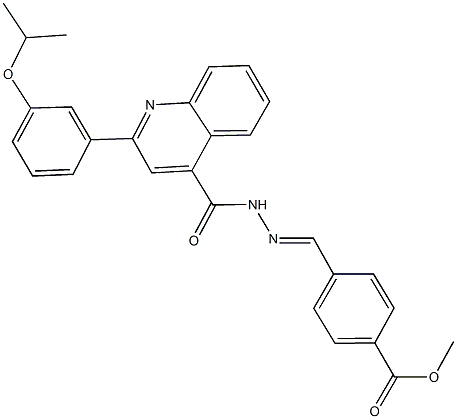 methyl 4-(2-{[2-(3-isopropoxyphenyl)-4-quinolinyl]carbonyl}carbohydrazonoyl)benzoate Struktur